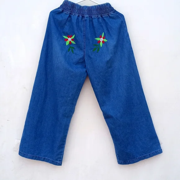 Hand embroidered Capri pants for women Amazon jungle